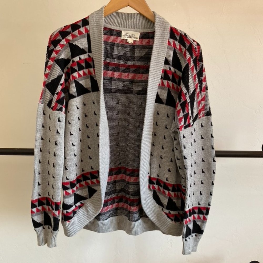 Boutique Forever 21 Open Geometric Cardigan S